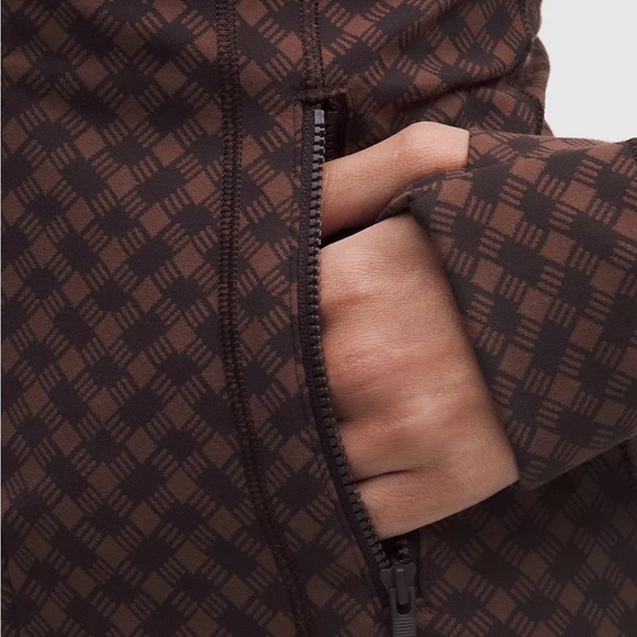 NWT Lululemon Define Jacket Jacquard - Square Heart Jacquard Java Sequoia 6 - Picture 4 of 9